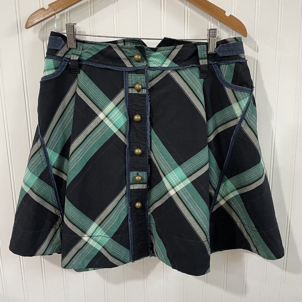 FEI Anthropologie Skirt Womens‎ 8 A Line Plaid Bohemian Boho Cute Mall Goth Y2K